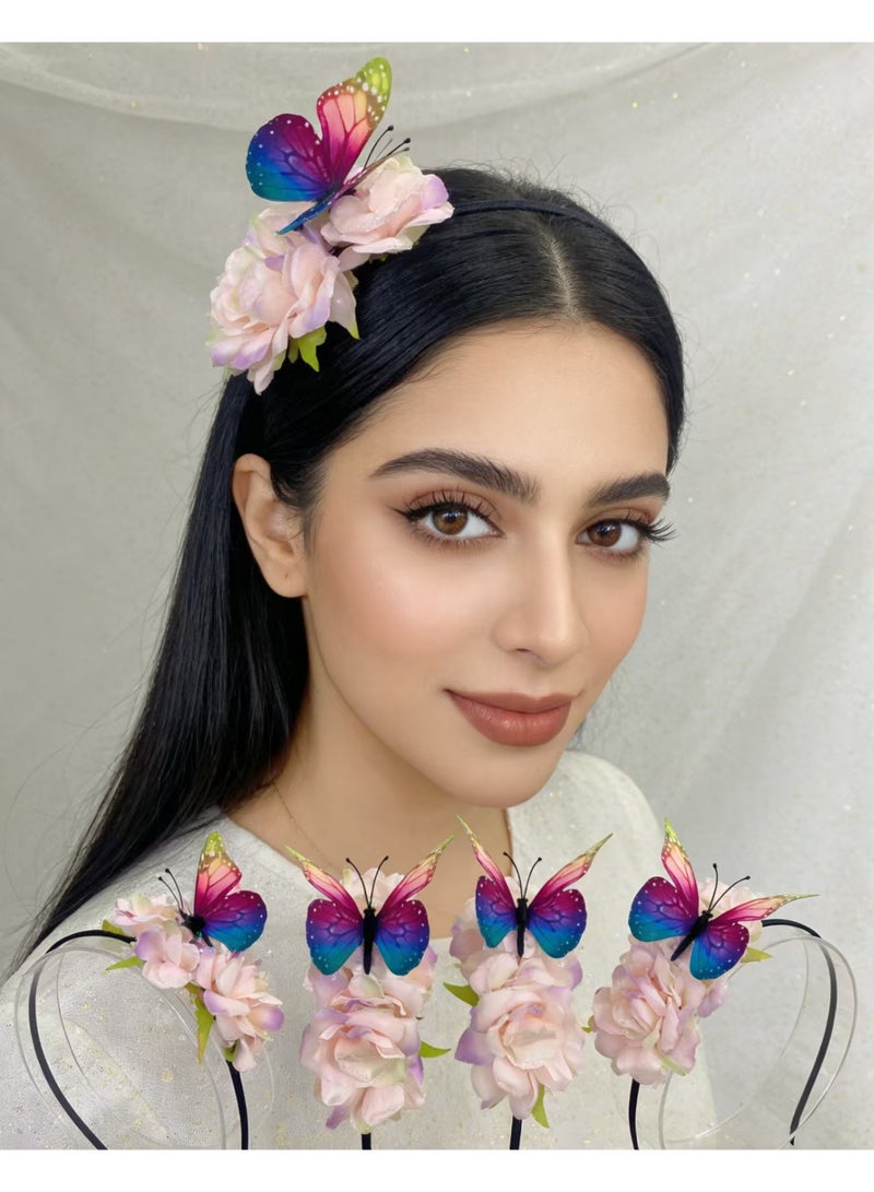 NAME Electric Flutter Butterfly Floral Headband Rainbow Wing Rechargeable Hair Accessory - Image 4